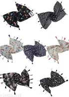 Chiffon Printed Scarves for Women, Multicolor, Pack of 7