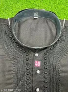 Cotton Blend Embroidered Kurta with Pyjama for Men 