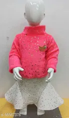 Woolen Full Sleeves Top & Bottom Clothing Set for Girls 