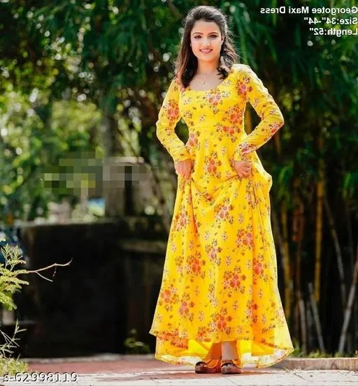 Gown for Women (Yellow, S)