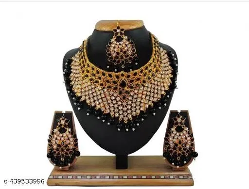 Alloy Gold-plated Jewel Set for Women (Pink, Free Size)