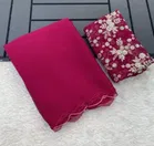 Georgette Solid Saree for Women 