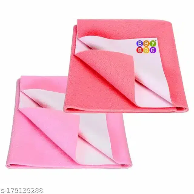 Cotton Mattress Protection Sheet (Pink, 28x20 inches) (Pack of 2)