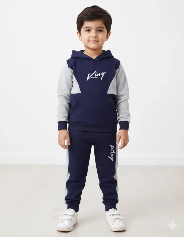 Cotton Blend Printed Clothing Set for Kids, Blue (2-3 Years)