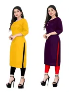 Crepe Solid Kurtis for Women 