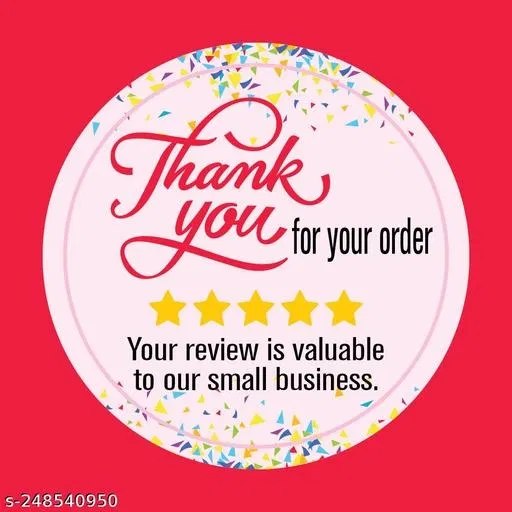 Thank You for Your Order Stickers (Multicolor, 1.5 inches) (Pack of 100)