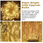 Solid White Net Curtain, Birthday Decoration Items LED Fairy Lights 