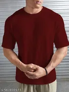 Cotton Blend T-shirt for Men, Maroon 