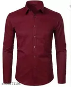 Cotton Blend Solid Full Sleeves Shirt for Men 