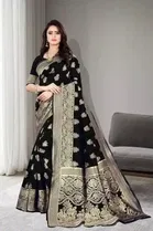 Jacquard Foil Printed Saree for Women 