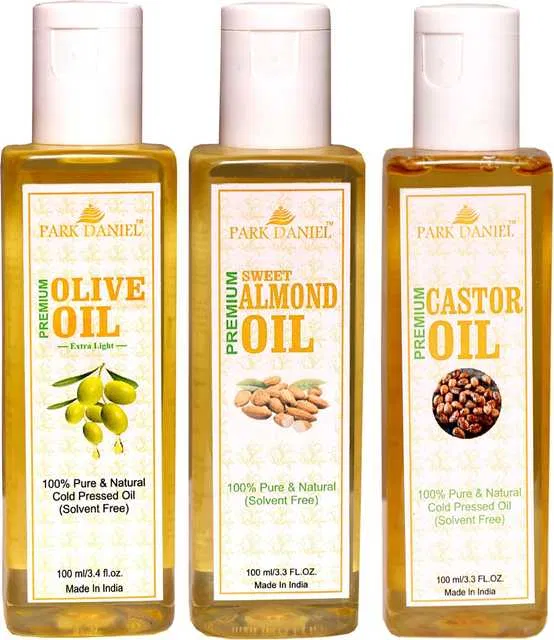 Park Daniel Olive Oil & Almond Oil & Castor Oil (Pack of 3, 100 ml) (SE-1939)