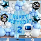 Space Astraunaut Theme 2nd Happy Birthday Decoration Items For Girls, Multicolor, Pack of 112