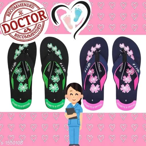 Slippers for Women (Multicolor, 5) (Pack of 2)