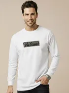 Polyester Printed T-shirt for Men, White 