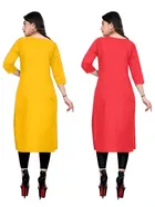 Crepe Solid Kurtis for Women 