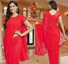 Net Solid Saree for Women 
