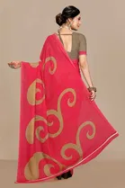 Kanooda Prints Georgette Women Saree With Un-stitched Blouse 