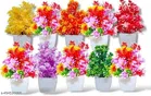 Plastic Artificial Flowers, Multioclor, Pack of 10