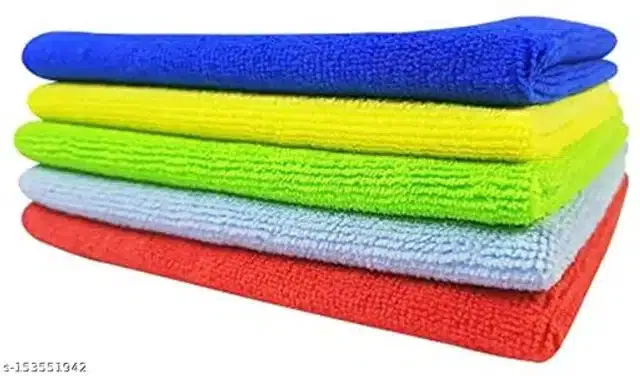 Microfiber Bath Towel (Multicolor, 40x40 cm) (Pack of 5)