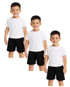 Cotton Shorts for Boys, White, Pack of 3 