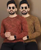 Printed Round Neck Polyester T-Shirts 