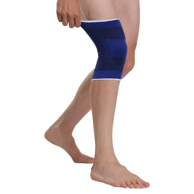 Polyester Solid Knee Sleeves for Women (Blue, Set of 1)