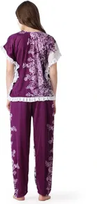 Satin Printed Night Suit for Women 