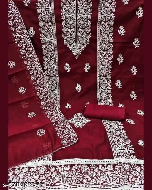 Punjabi Suits (Red, 6.25 meter (L)) (Red, 6.85 meter for Women (3XL)