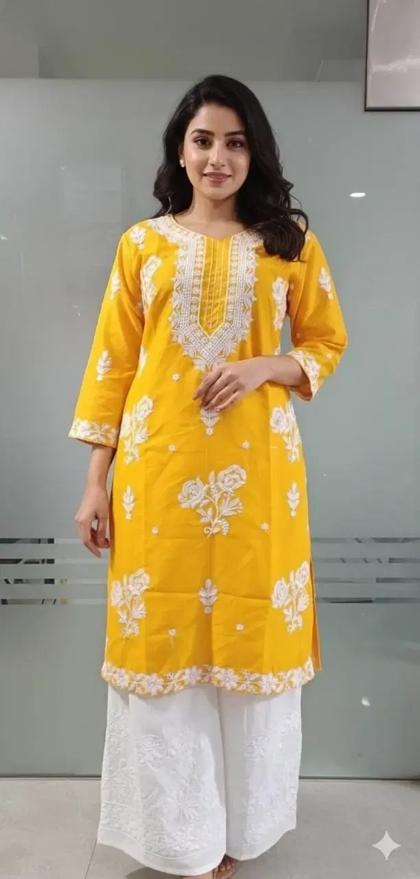 Stylish Printed Kurta Palazzo Set for Women (Blue, M)