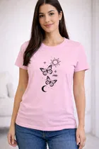 Cotton Blend T-shirt for Women, Mint Green & Pink, Pack of 2 