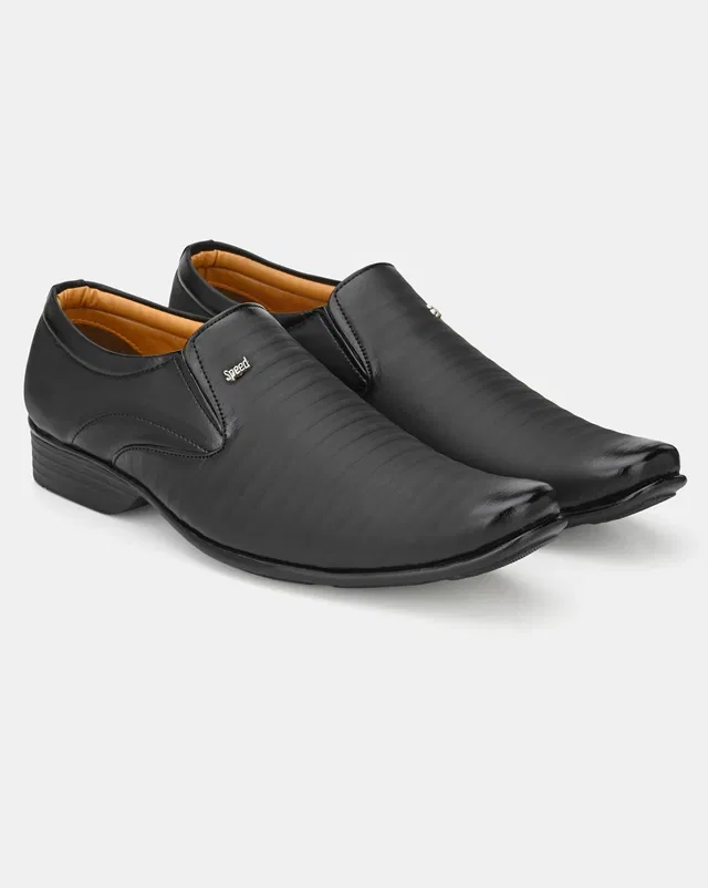 Formal Slip-On Shoes for Men (Black, 10)