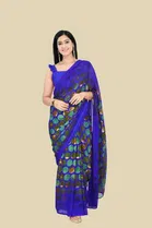 Trendy Georgette Saree with Blouse Piece For Women 