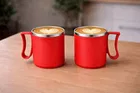 Stainless Steel Coffe Mug, Red , Pack of 2 
