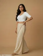 Lycra Ready Made Blouse for Women, White 