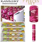 KANUSHI Industries® 1Pc Fridge Cover for Top with 6 Utility Pockets + 2 Handles Covers + 4 Fridge Mats 
