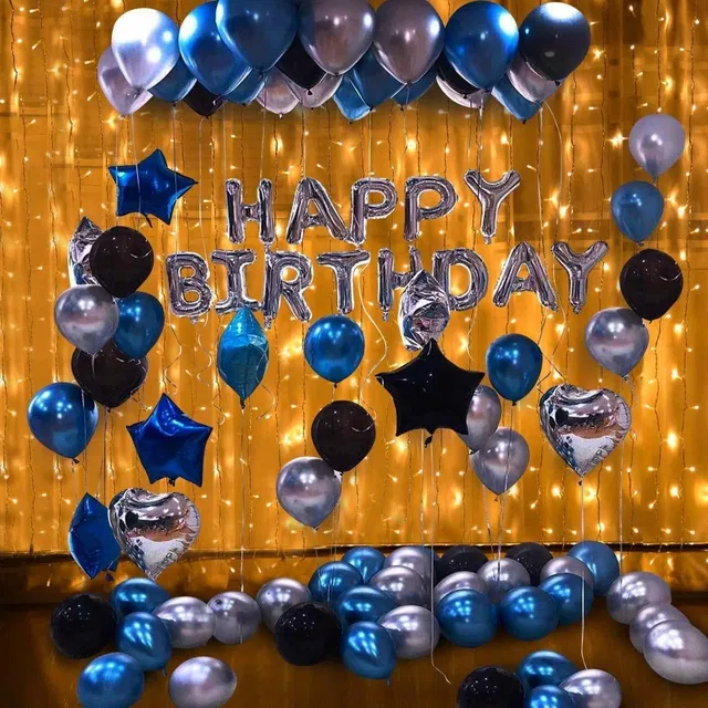 Party Decoration Kits (Blue & White, Set of 62)