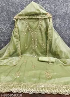 Embroidered Lucknowi Net Un Stitched Suit 