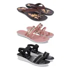 Sandals with 2 Pairs Flats for Women 