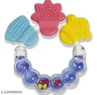 Baby Rattle Teether With Silicone Toungue Cleaner