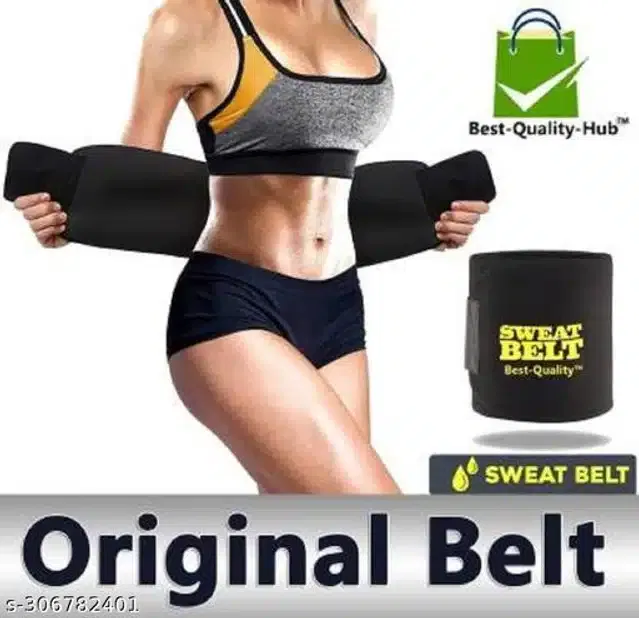 Sweat Belt for Unisex (Black, Free Size)