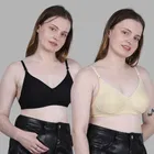Cotton Solid Non Padded Bra for Women, Multicolour, Pack of 2 