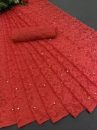 Net Solid Saree for Women 