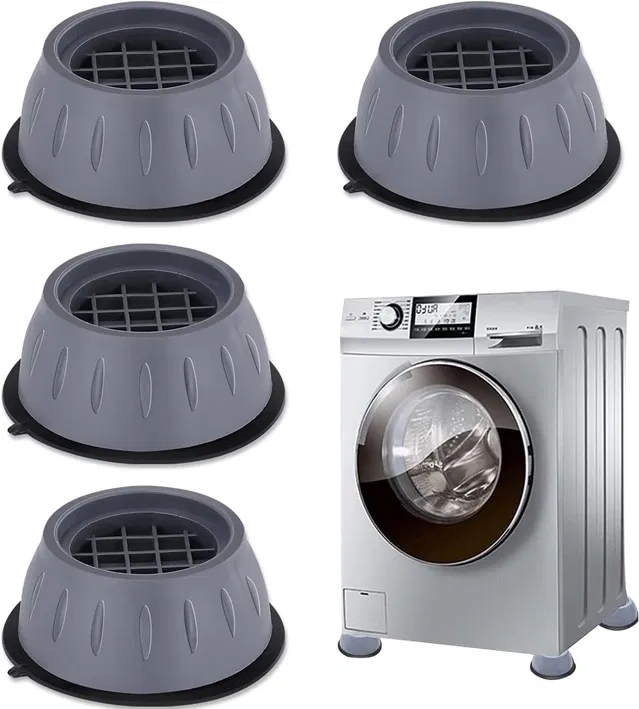 Enmora Anti Vibration Pads for Washing Machine Washing Machine Feet Pads Shock Absorber Noise Cancelling Washer Support, Washing Machine Anti Vibration Pad Heightening Pads with Suction Cup (4 pcs)
