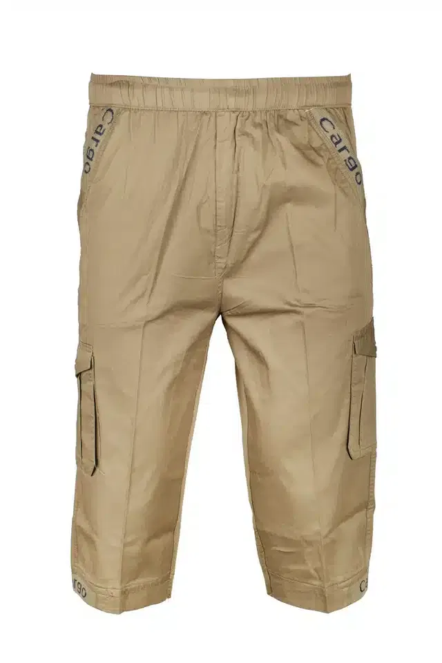 Cotton Cargo Three Fourths Pant for Men (Tan, 36)