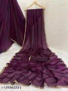 Jimmy Choo Solid Saree For Women, Purple
