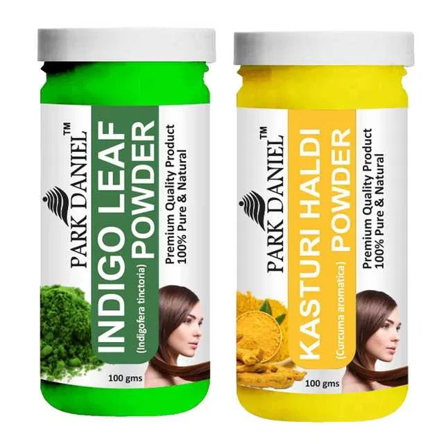 Park Daniel 100% Pure & Natural Indigo Leef Powder & Kasturi Haldi Powder (Pack Of 2, 100 g) (SE-790)