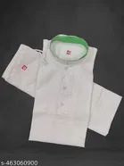 Cotton Solid Kurta Set for Men, White 