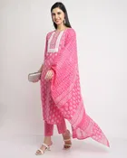 Cotton Cambric Printed Kurta Set for Women 