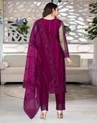Net Solid Kurta Set with Dupatta for Women 