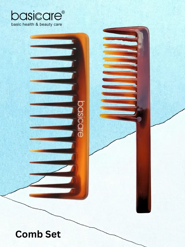 Basicare  Wide Tooth Detangling Comb Pack of 2